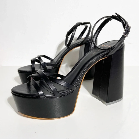 New BLACK SUEDE STUDIO Emani Strappy Platform Sandal in black size 40 - Picture 2 of 7
